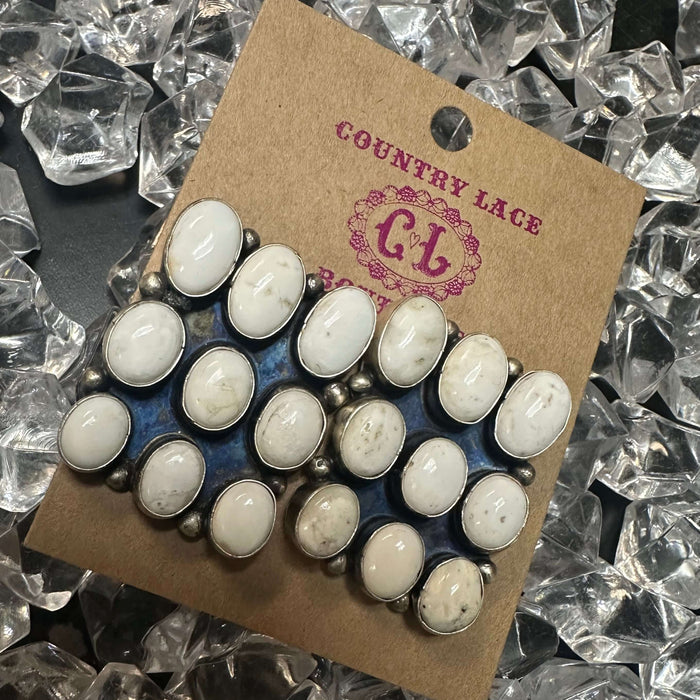 authentic white buffalo statement earrings