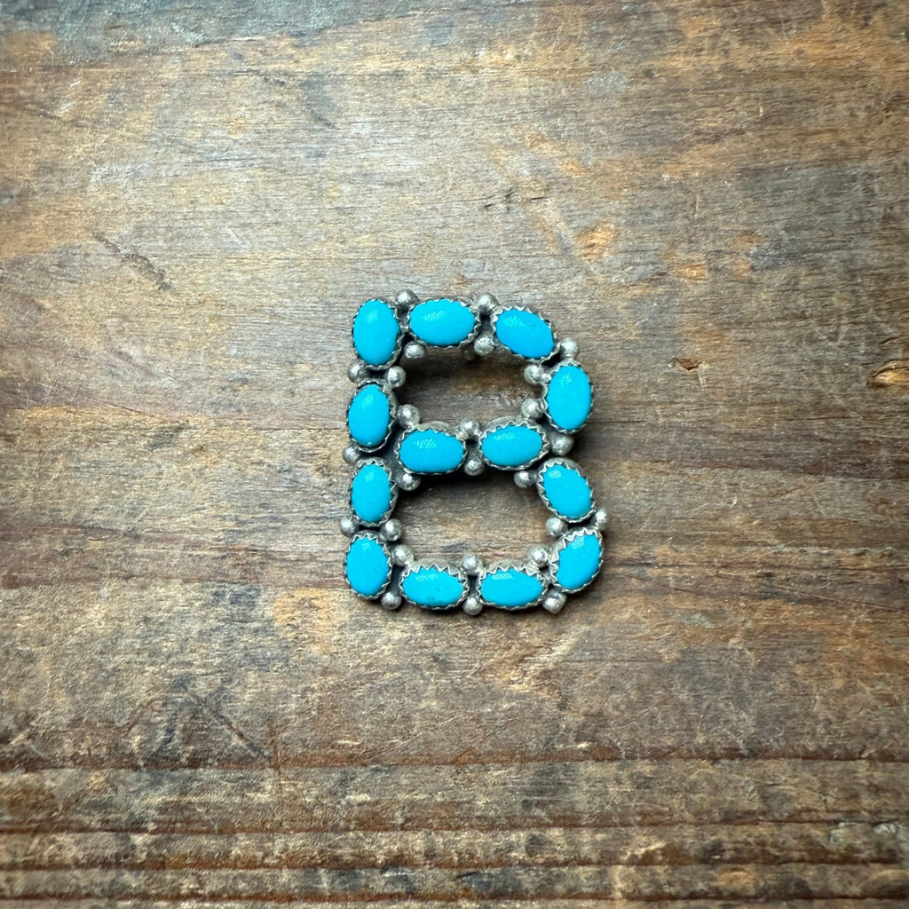 B Turquoise Initial Sterling Silver Necklace Pendant - Country Lace Boutique