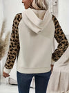 Leopard Half Button Long Sleeve Hoodie