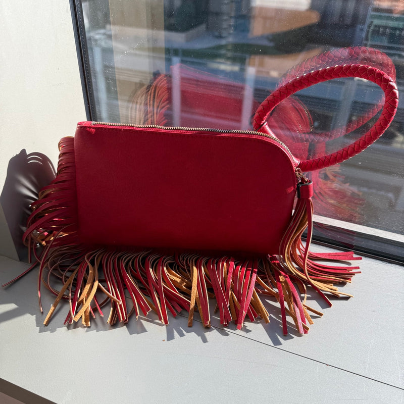 Bangled Braided Fringed Clutch Purse - Country Lace Boutique