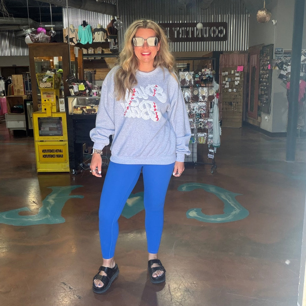 Baseball Sequin PLAY BALL Sweatshirt - Country Lace Boutique