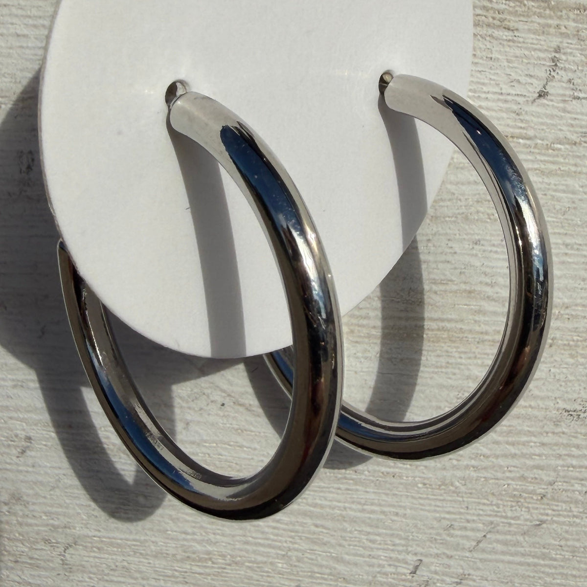 Basic Plain Silver Hoop Fashion Earrings - Country Lace Boutique