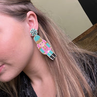 Beaded Nutcracker Christmas Fashion Earrings - Country Lace Boutique