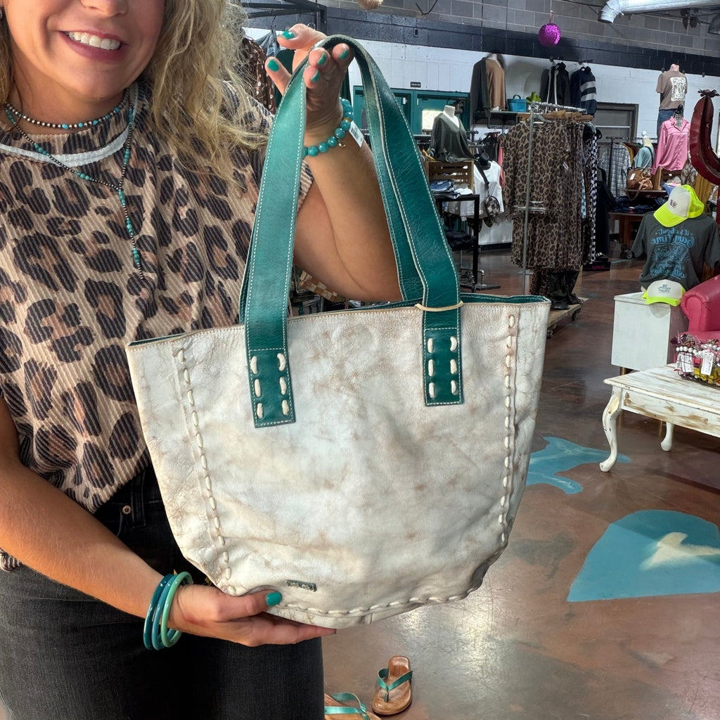 Bedstu Stevie Nectar Lux Arctic Teal Rustic Purse - Country Lace Boutique