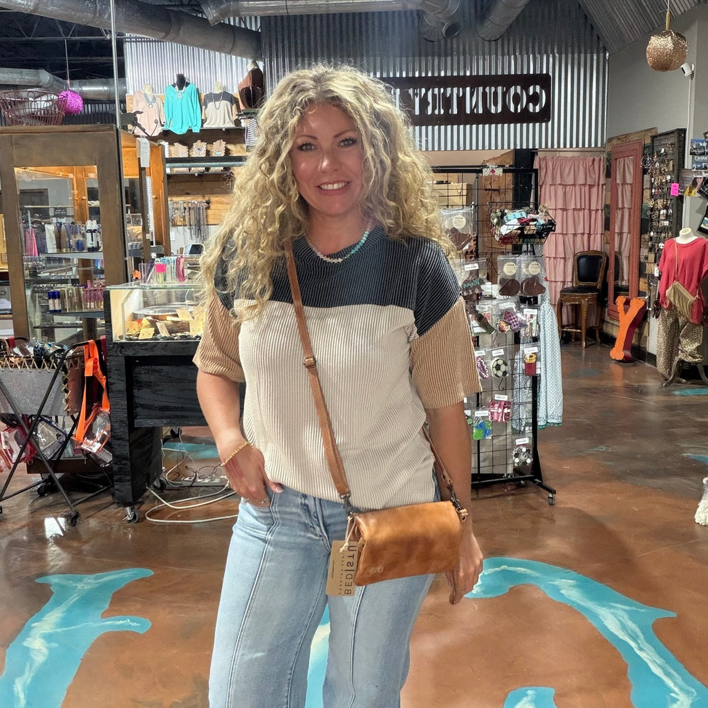 Bedstu Tan Cadence Adjustable Strap Crossbody Purse - Country Lace Boutique