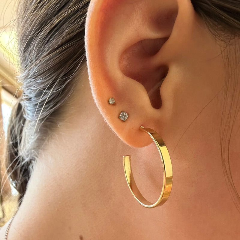 Big Basic Gold Hoop Post Fashion Earrings - Country Lace Boutique