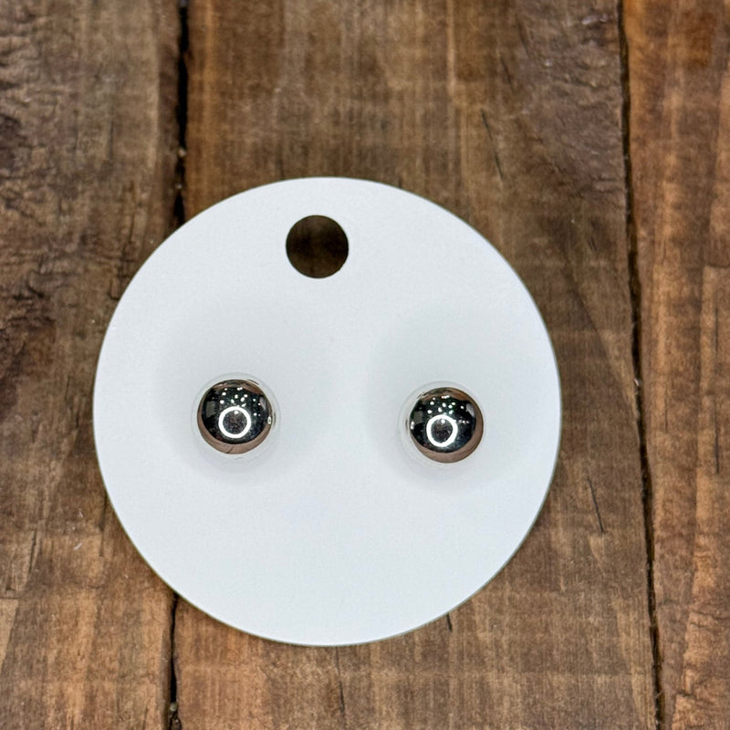 Big Big Shiny Silver Post Stud Fashion Earrings - Country Lace Boutique