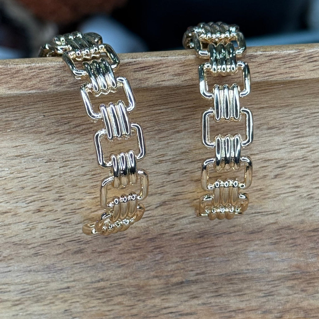 Big Designed Gold Hoop Fashion Earring - Country Lace Boutique