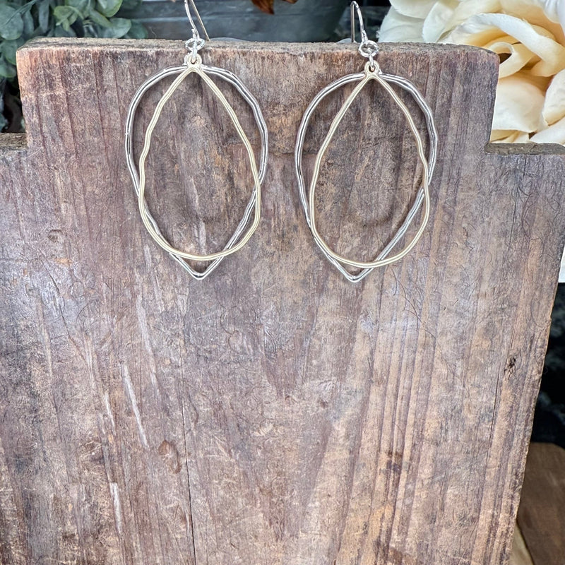 Big Funky Gold & Silver French Hook Fashion Earrings - Country Lace Boutique