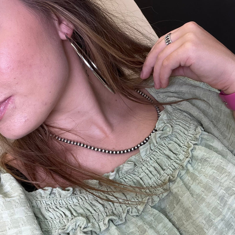 Big Plain Silver Hoop Fashion Earrings - Country Lace Boutique