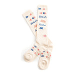 Cream Pink & Blue Socks