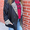 Black and Animal Print Blazer - Country Lace Boutique