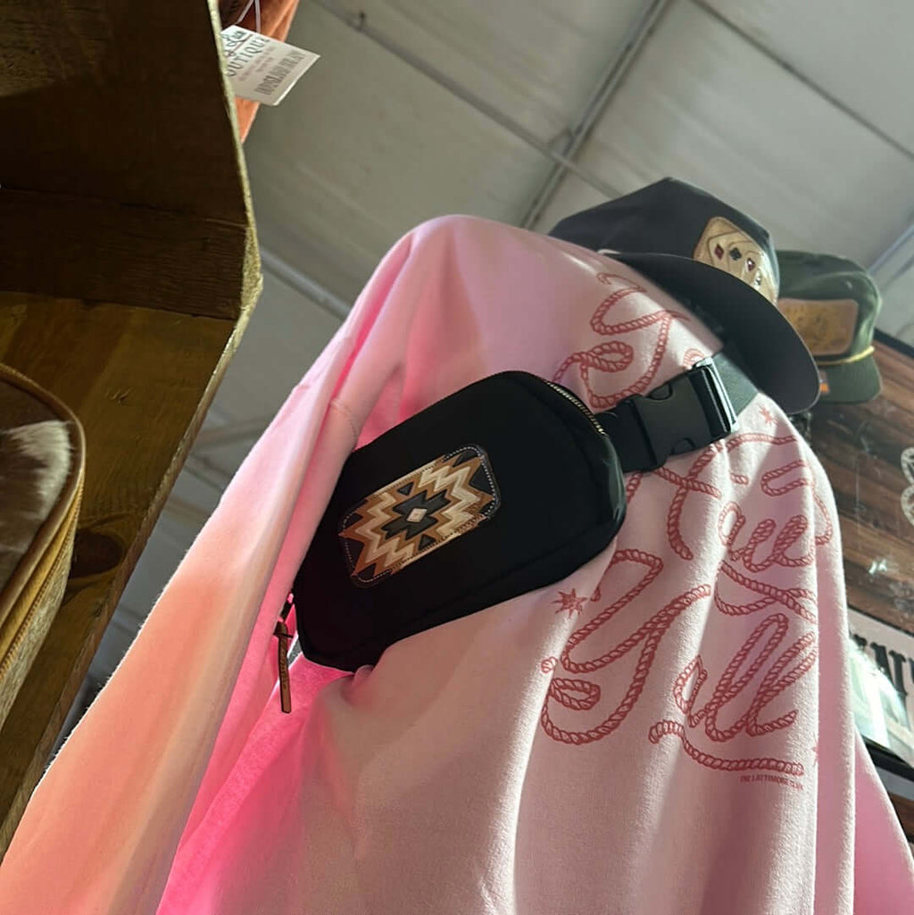 Black and White Aztec Bum Bag or Fanny Pack - Country Lace Boutique