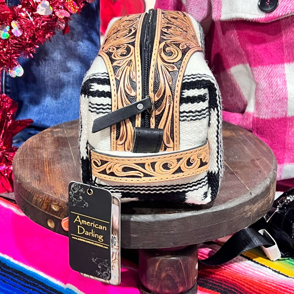 Black and White Saddleblanket Toiletry/Jewelry Travel Bag - Country Lace Boutique