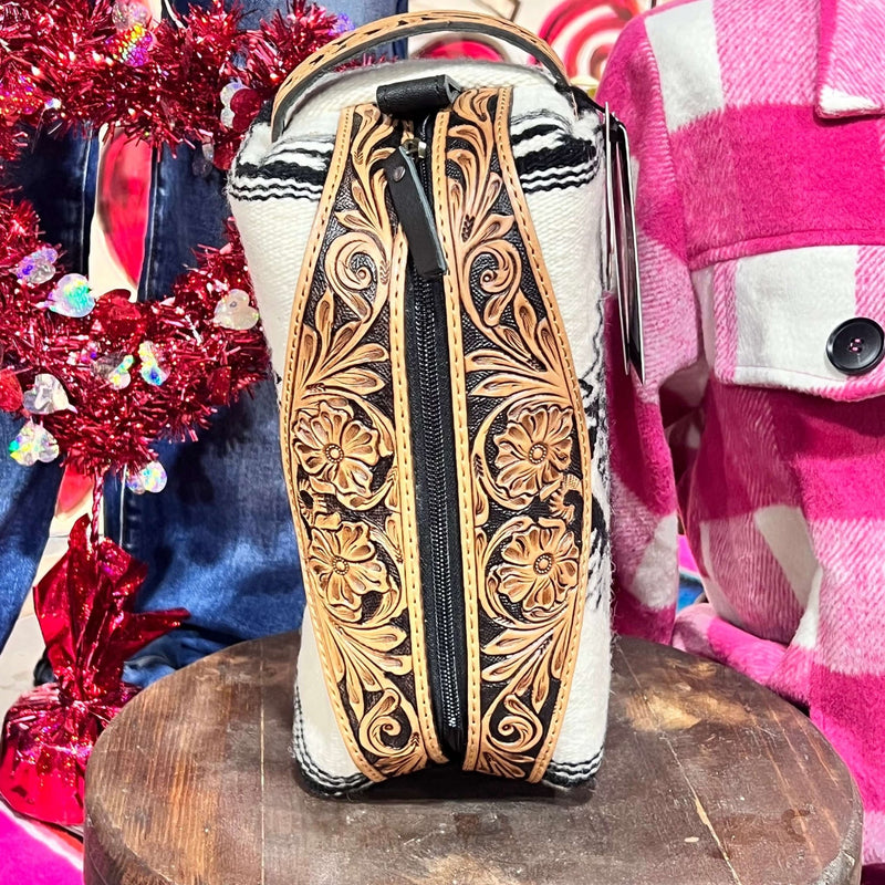 Black and White Saddleblanket Toiletry/Jewelry Travel Bag - Country Lace Boutique