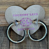 Black Blinged Gold Hoop Fashion Earrings - Country Lace Boutique