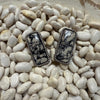 Black & Cream Jasper Bar Stud Sterling Silver Earring - Country Lace Boutique