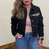 Black Denim with Leopard Jacket - Country Lace Boutique