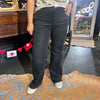 Black Distressed Risen Trouser Jeans - Country Lace Boutique