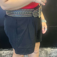 Black Dressy Pleated Shorts - Country Lace Boutique