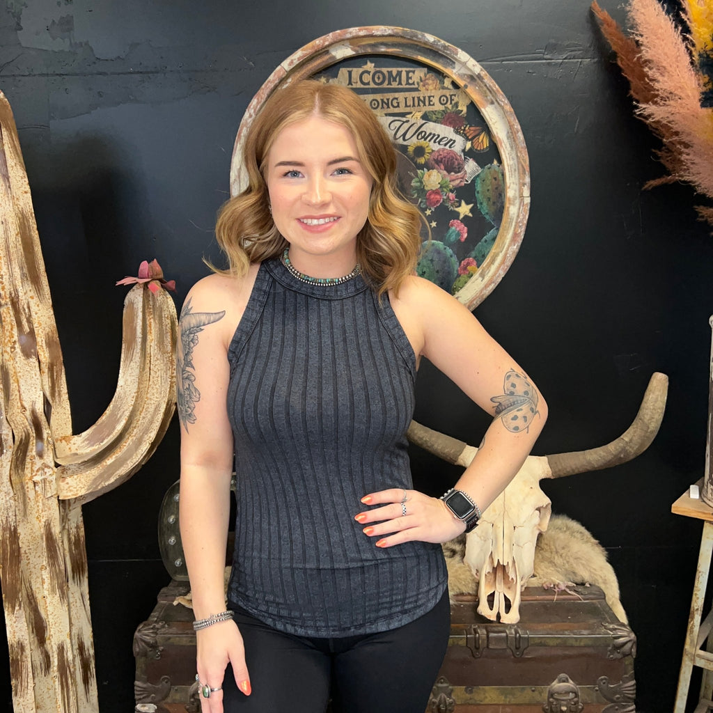 Black Faded Tank Top - Country Lace Boutique