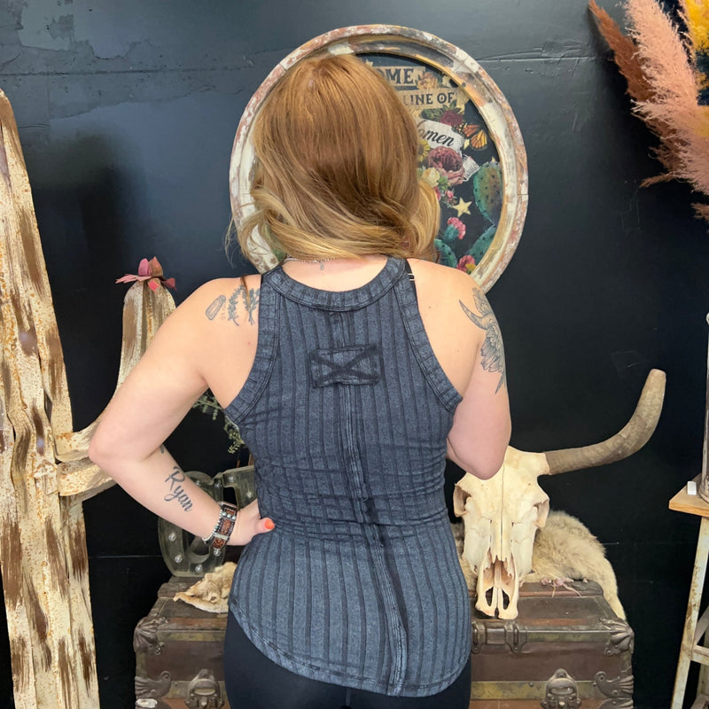 Black Faded Tank Top - Country Lace Boutique