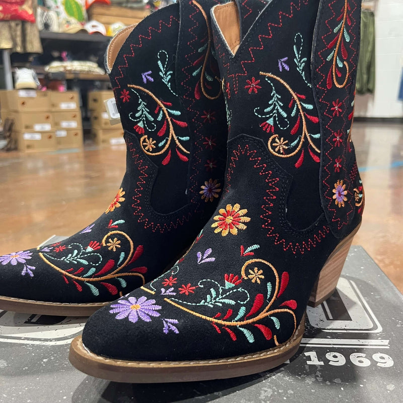 Black Floral Sugar Bug Dingo Bootl - Country Lace Boutique