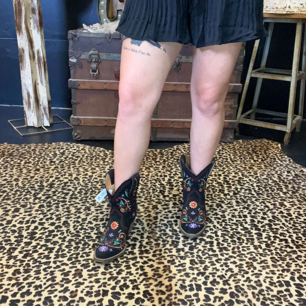 Black Floral Sugar Bug Dingo Bootl - Country Lace Boutique