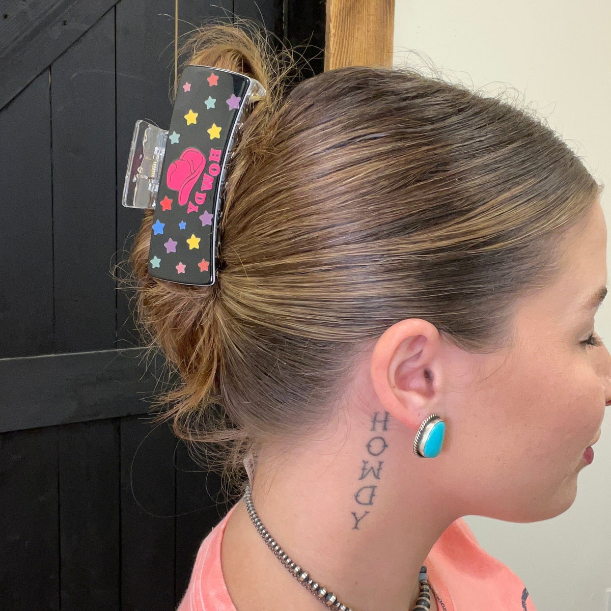 Black HOWDY Hair Clip - Country Lace Boutique