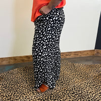 Black & Ivory Leopard w/ Smocked Waist Pants - Country Lace Boutique
