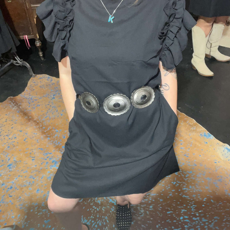 Black Leather Concho Belt Medium - Country Lace Boutique