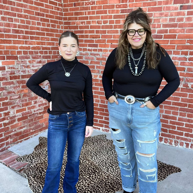 Black Longsleeve Turtle Neck Top - Country Lace Boutique