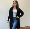 Black Open Front w/ Pockets Long Sleeve Cardigan - Country Lace Boutique