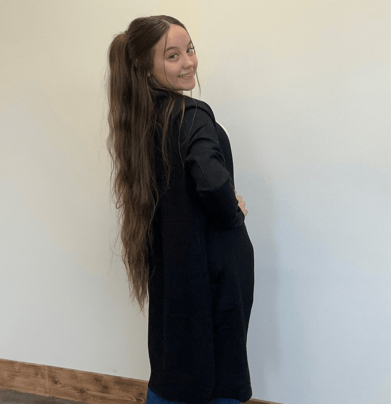 Black Open Front w/ Pockets Long Sleeve Cardigan - Country Lace Boutique