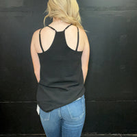 Black Razor Back Flowy Tank Top - Country Lace Boutique