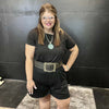 Black Shorts Romper - Country Lace Boutique