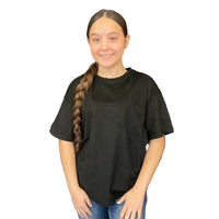 Black Suede Like Short Sleeve Shirt - Country Lace Boutique