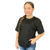 Black Suede Like Short Sleeve Shirt - Country Lace Boutique