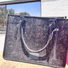 Black Suede Tooled Tote Purse - Country Lace Boutique