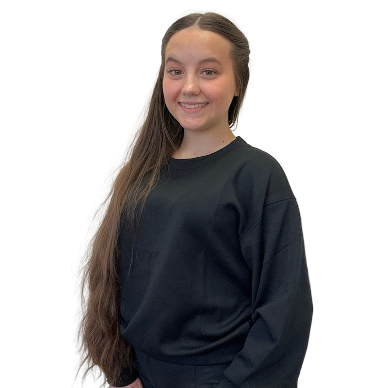 Black Super Soft Crop Sweat Shirt - Country Lace Boutique