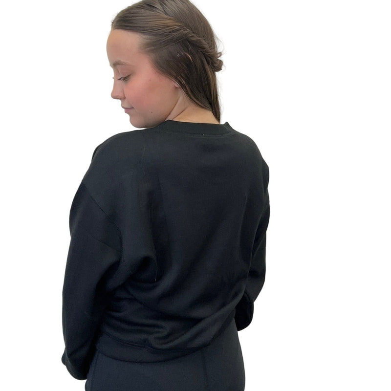 Black Super Soft Crop Sweat Shirt - Country Lace Boutique