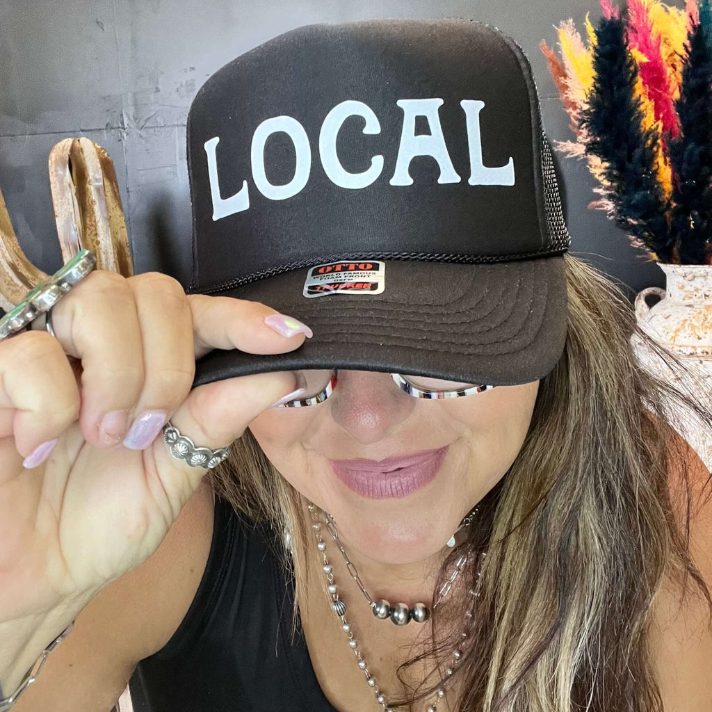Black & White Local Trucker Hat - Country Lace Boutique