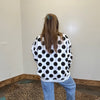 Black & White Polka Dot Red Cherry Long Sleeve Sweatshirt - Country Lace Boutique