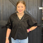 blackvneckrufflesleevetop