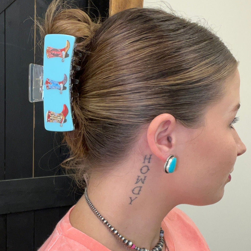 Blue Boots Hair Clip - Country Lace Boutique
