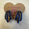 Blue & Gold 3 Hoop Post Fashion Earrings - Country Lace Boutique