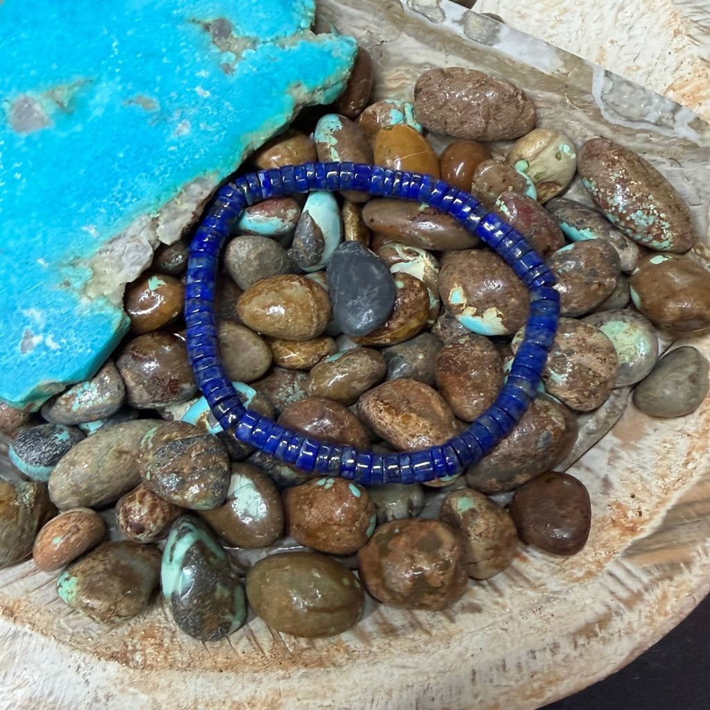 Blue Lapis Heishi Stretchy Bracelet - Country Lace Boutique