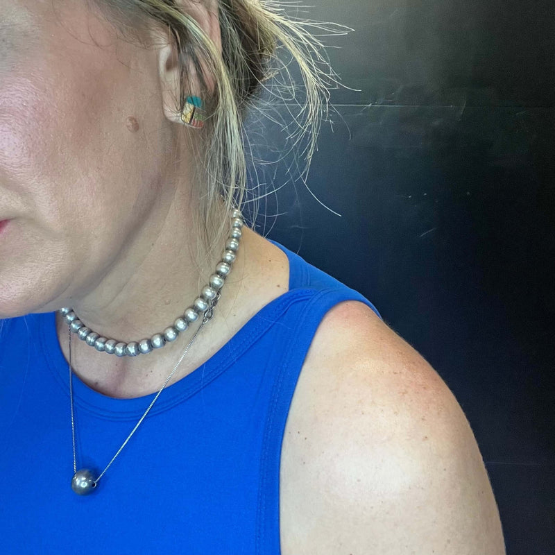 Blue Round Neck Tank Top Bodysuit - Country Lace Boutique