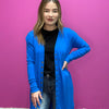 Blue Snap Down w/ Pockets Long Sleeve Soft Cardigan - Country Lace Boutique