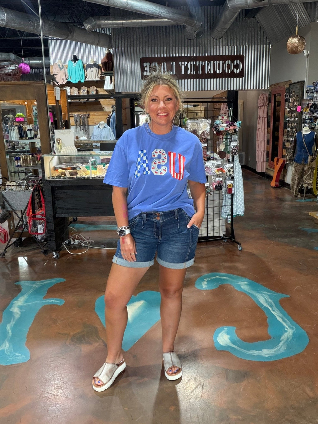 Blue USA T-shirt - Country Lace Boutique